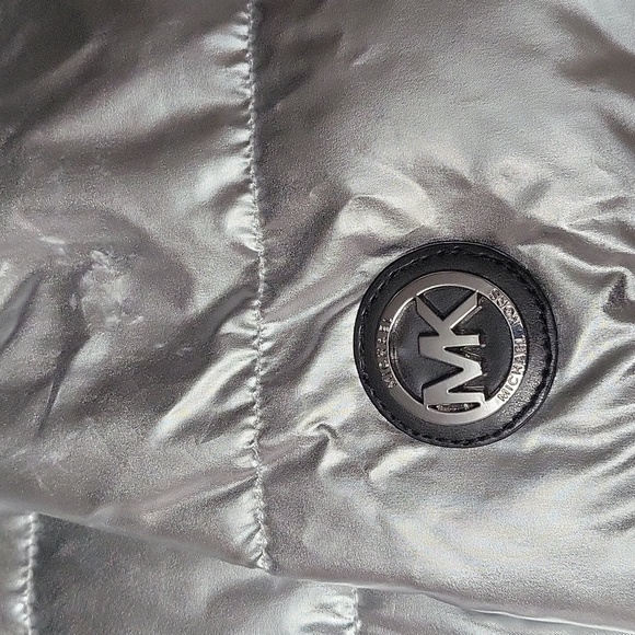 1667- MICHAEL Michael Kors Metallic Silver Color Women's Jacket Size M NWT - Picture 9 of 12